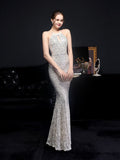 Halter Neck Evening Dress Sleeveless Mermaid Women Sequins Full Party Gowns Slim Prom Dress