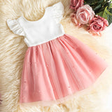 Girls Lace Embroidery Dress For Baby Kids Tulle Princess Bowknot Tutu Party Elegant Christening Dresses Children Wedding Clothes