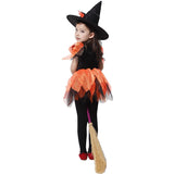 Halloween Fancy Fantasia Witch With Hat Cosplay Identity Christmas Children Kids Costume Girls Headwear Clothes Bright Color