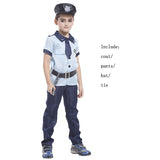 Little Super Police Costume Boys Kids Police Boy Cosplay Halloween Christmas Purim Party Fancy Costumes Set