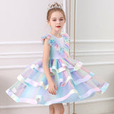 Ruffles Pretty Flower Girl Dress Baby Girl Ball Gown Kids Formal Wear Wedding Party Dress With Bow