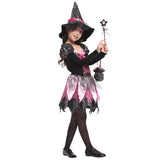 Kids Halloween Costume Witch Wizard Hat Set Cosplay Party Magic Wands Girls  Magician Outfit Costumes For Role Play