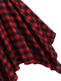 Red Black Plaid Vintage 50s Dress Women Lace Up Patchwork Sling Sexy A Line Party Gothic Ladies Elegant Retro Vestidos