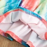 3 4 5 6 7 8 Year Girls Dresses Bohemian Tie Dye Princess Dress For Kids Summer Beachwear Children Party Costume Rainbow Clothing