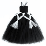 Black Spider Hallloween Costume for Girls Kids Long Witch Tutu Dress Children Fancy Dresses Party Tulle Outfit Gown Ankle Length