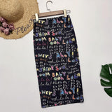 Women Summer Office Ladies Sexy Printed High-Waisted Midi Pencil Skirt