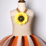 Sunflower Tutu Dress for Girls Fall Autumn Costume Kids Girl New Year Halloween Costumes for Children Thanksgiving Clothes 1-12Y