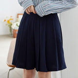 Women High Waist Mini Skirts Summer Preppy Style Solid Color Ladies Elegant A-line Pleated Skirt