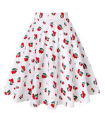 Solid Color Cotton Womens High Waist A-line Vintage Skirt Ladies Casual Black Plus Size Rockabilly Skirts Swing School Clothing