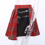 Summer Plaid Pleated Women Mini Skirts Harajuku Female Empire Casual Japanese Kawaii Punk Skirts Student Uniform Sailor Skater