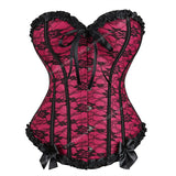 Women Corset Top Lace Up Overbust Boned Sexy Lingerie Renaissance Victorian Corsets Floral Pluse Size