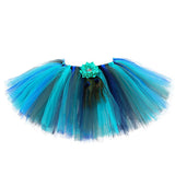 Flower Peacock Tutu Skirt Outfit for Girls Kids Witch Halloween Costume Princess Girl Birthday Party Skirts Toddler Fluffy Tutus