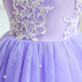 Lace Flower Ruffles Princess Dress For Girls Elegant Tulle Wedding Evening Party Tutu Prom Gown Kids Brithday Clothes