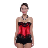 Women Vintage Satin Lace Overbust Corset With Cup Sexy Striped Bow Waist Cincher Slim Body Shaper Corsets Bustiers Lingerie Top