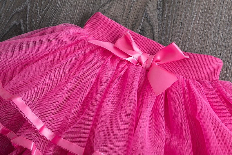 Girls Tutu Skirts For Baby Kids Pettiskirt Tulle Cake Layer Dance Party Ballet Faldas Elastic Skirt Children Clothes