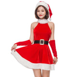 Miss Claus Velvet Christmas Dress Cosplay Santa Claus Fancy Dress New Year Christmas Costume Suit For Adults Women