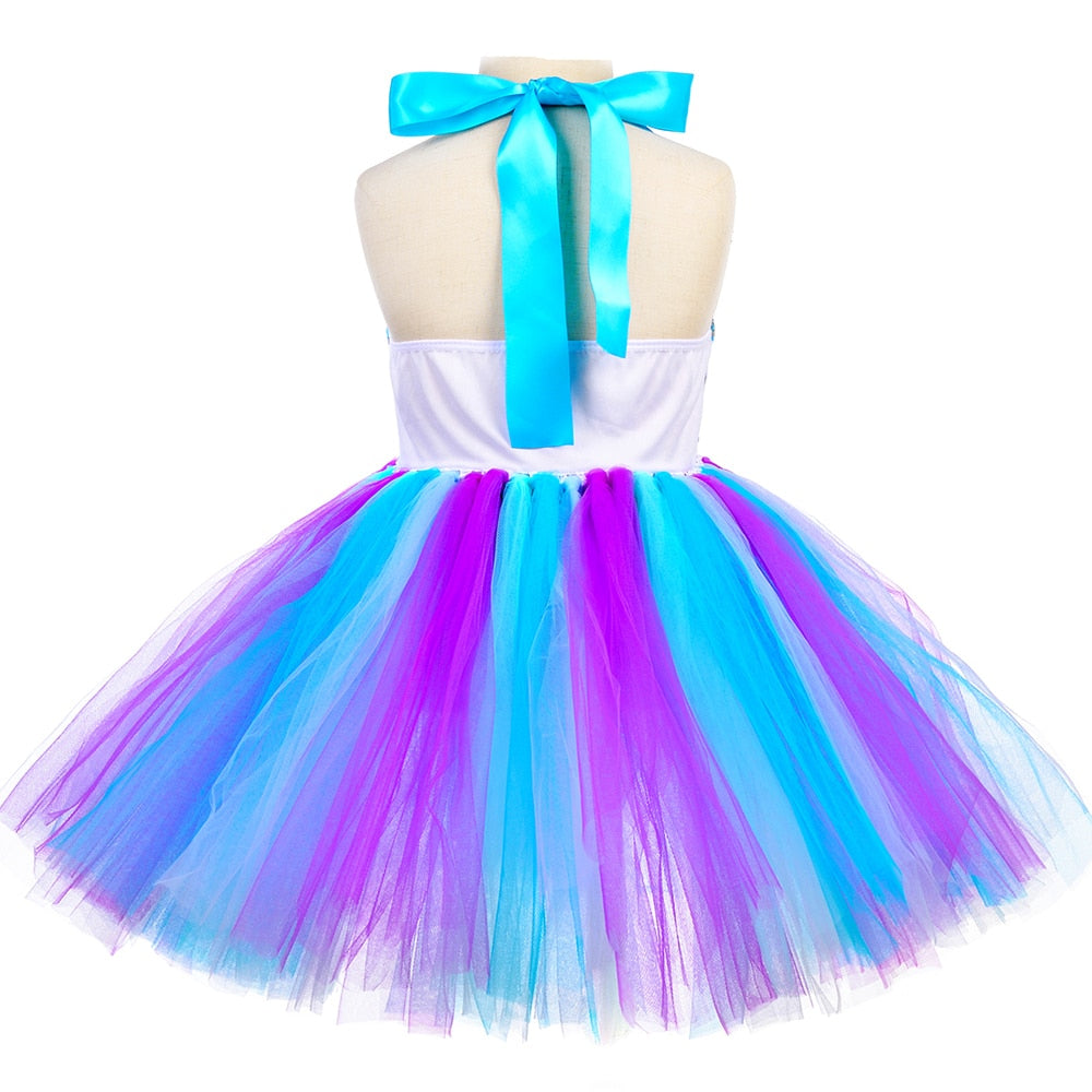 Turquoise Mermaid Costume for Girls Princess Birthday Party Dress Baby Girl Halloween Costume Kids Tutus Outfit Children Clothes