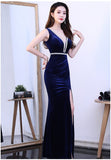 Black Evening Dress For Women V-neck Sleeveless Formal Party Gown High Split Sexy Wrap Hip Long Dress