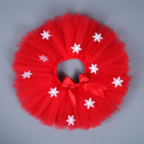 Baby Girl Christmas Tutu Skirt for Kids New Year Tulle Skirts Girls Princess Red Tutus Ball Gown Children Xmas Costume Toddler