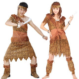 Halloween New Leopard Savage Caveman Primitive For Adult Lndian Clothing Carnival Costumes Men Women Couples Dress