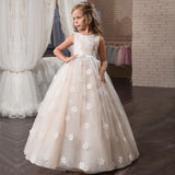 Christmas Girls Princess Dress for Kids Butterfly Formal Evening Ball Gown Children Pageant Lace Princess Dress New Year Costume