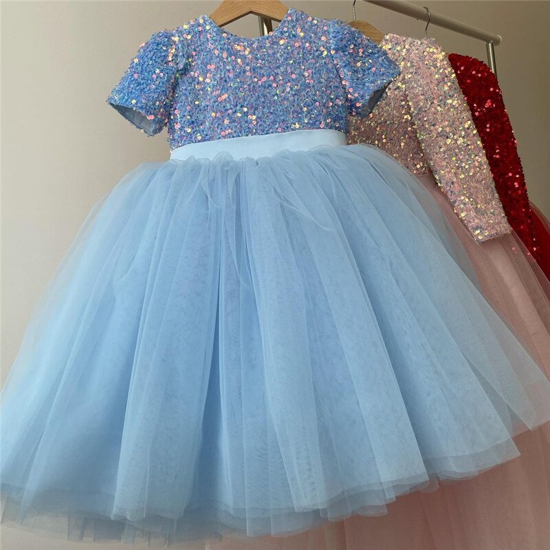 Girls Kids Dresses For Wedding Party Formal Tutu Prom Gown Children Tulle First Communion Bridesmaid Princess Costume 3-8 Year