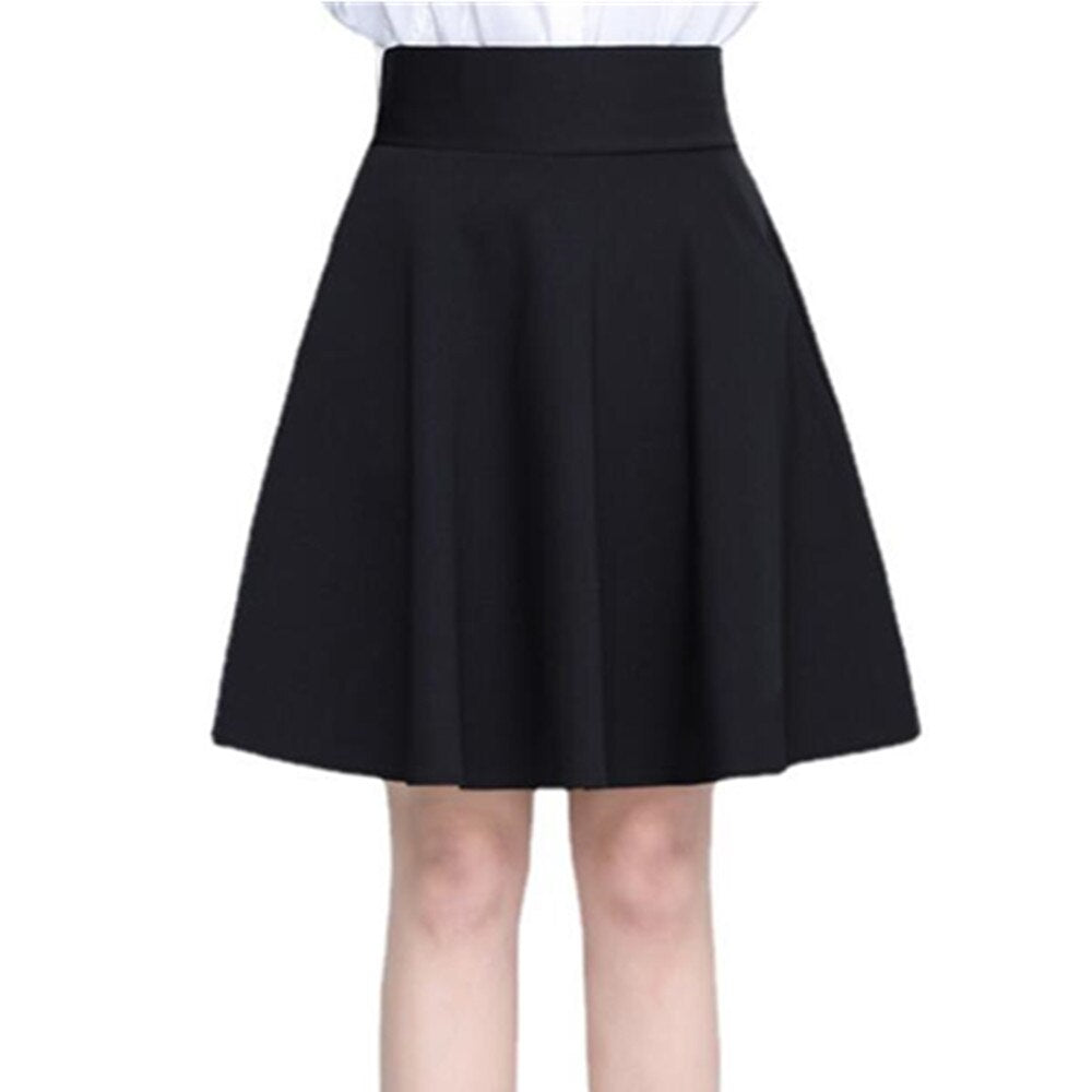 A Line Short Skirts Women Beach Office Wear High Waist Chic Black Cotton Suits With Skirt