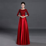 Half-Sleeve Lace Women Formal Occasion Dress Elegant A-line Satin Evening Dress O-neck Party Prom Gowns Homecoming Dress