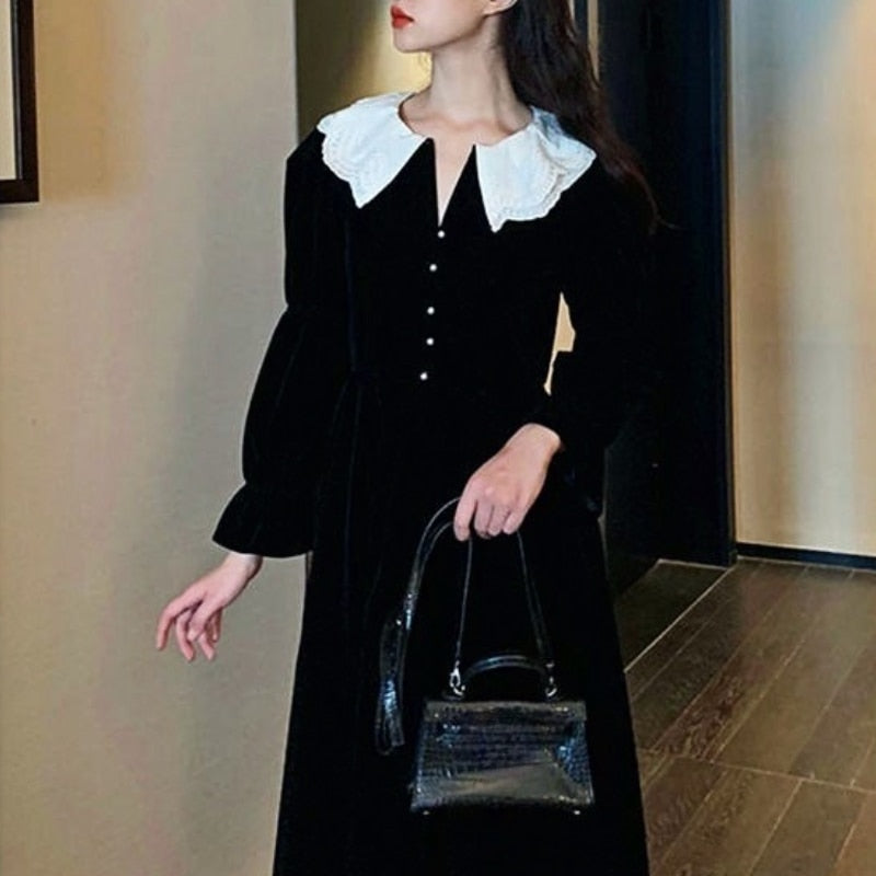 Summer Blossom, Classic Lolita Elegant Square Neckline Floral Cotton Midi  Dress Casual Middle Length Sleeves Summer One Piece