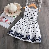 Girls Summer Dress For Kids Flower Printed Lace Embroidery Ruffle Short Sleeve Princess Costume Children Party Vestidos Clothes