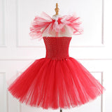 Girls Reindeer Dress Pricess Costume Handmade Tutu Mesh Dress Up 2021 Christmas Costume for Kids