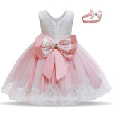 Baby Girls Dresses 12 Months Birthday Party Lace Princess Dress Infant 1st 2nd Christening Gown Outfit Toddler Christmas Clothes