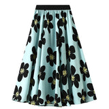 Floral Printed Woman Skirt Summer New Korean Ins Fashion Temperament Gentle Vintage Slim Versatile High Waist Female Skirt