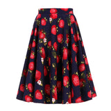 Spring Animal Leopard Retro Vintage 50s Skirt Women Ladies A Line Midi Floral Print Plus Size Sexy High Waist Swing Pinup Skater