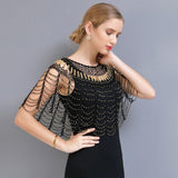 Handmade Crochet Hollow Out 1920s Shawl Wraps Gatsby Party Beaded Evening Cape Bridal Shawl Bolero Flapper Cover Up