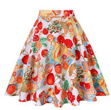 Solid Color Cotton Womens High Waist A-line Vintage Skirt Ladies Casual Black Plus Size Rockabilly Skirts Swing School Clothing
