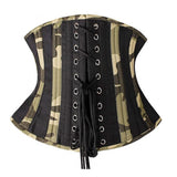 Gothic Spiral Steel Boned Waist Trainer Corsets Bustier Body Waist Cincher Camouflage Underbust Top Lingerie Body Shaper