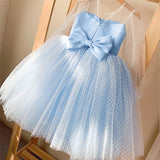 Girls Princess Dress Elegant Wedding Party Tutu Prom Gown Kids Evening Bridesmaid Tulle Polka Dot Clothes Children Dresses