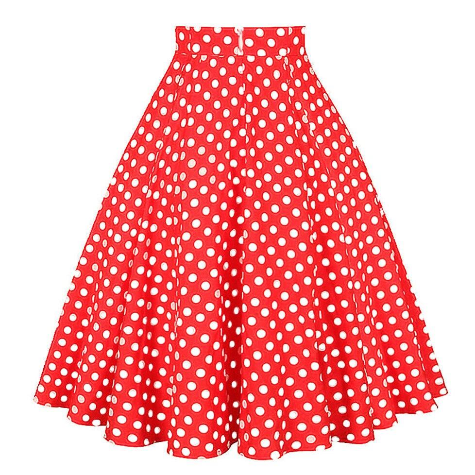 2023 Casual High Waist Cotton Daily Skirt For Summer Slim A-line Women Knee-length Office Big Swing Rockabilly Party 50s Skirts