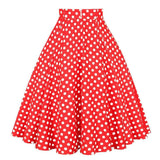 2023 Casual High Waist Cotton Daily Skirt For Summer Slim A-line Women Knee-length Office Big Swing Rockabilly Party 50s Skirts