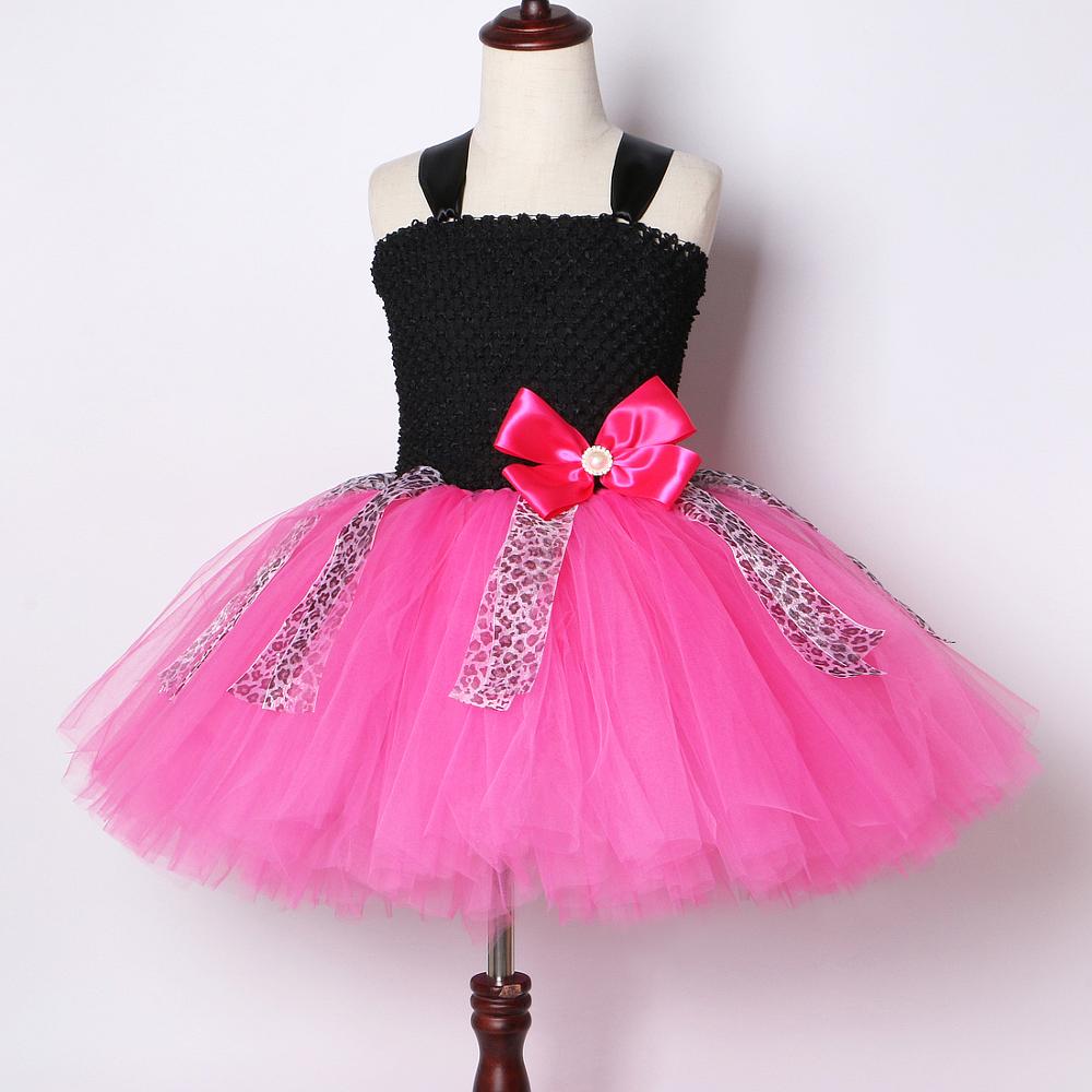 Lol Dress Girl with Bow Headband Flower Princess Girl Party Dresses for Kids Birthday Cosplay Costume Leopard Children Clothing