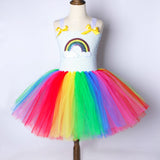 Rainbow Tutu Dress Girl Kids Princess Dresses for Little Girls Christmas Dress for 1-12 Years Old Birthday Halloween Costumes