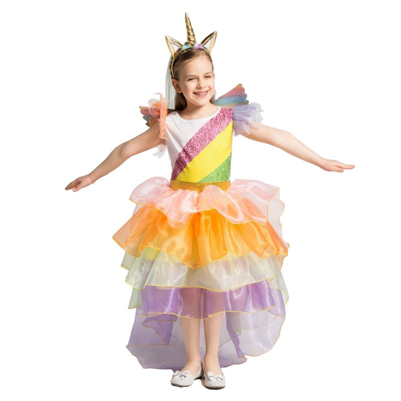 Gilrs Unicorn Costume Cosplay Unicorn Party Dress Children Birthday Gift Halloween Costume For Kids Tutu Skirt Carnival Party
