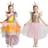 Gilrs Unicorn Costume Cosplay Unicorn Party Dress Children Birthday Gift Halloween Costume For Kids Tutu Skirt Carnival Party