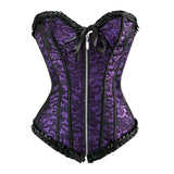 Vintage Sexy Corsets And Bustiers Zipper Front Gothic Floral Overbust Corset Body Trainer Shapewear Top Plus Size S-6XL