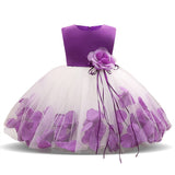 Baby Girl Christmas Dress Petals Tutu Princess Dress 1 Years Birthday Party Baptism Dress For Girls Infant Baby Girl Costume