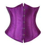 Sexy Solid Corset Waist Shapers Everyday Waist Cinchers Slimming Shapewear Lace Up Satin Underbust Corsets S-6XL