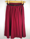 Midi Knee Length Summer With Belt Casual Elastic Korean High Waist Pleated A-line Skirt