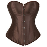 Elegant Women Corsets Bustiers Overbust Tops Satin Sexy Costume Corset Corselet Brocade Vintage Style Bridal Korsett Plus Size