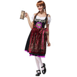 High Quality Oktoberfest Dirndl Dress Women Beer Festival Costume Medieval Maid Wench Cafe Tavern Cosplay Carnival Fancy